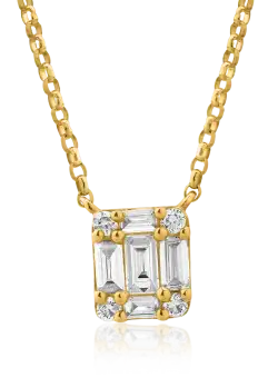 Lant cu pandantiv din aur galben de 18K cu diamante de 0.27ct