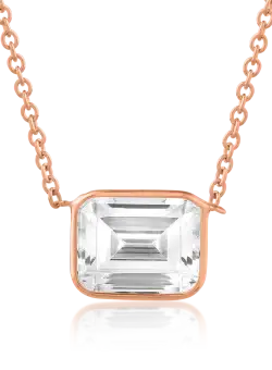 Lant cu pandantiv din aur roz de 14K