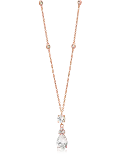 Lant cu pandantiv din aur roz de 14K