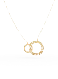 Lant cu pandantive cercuri din aur galben