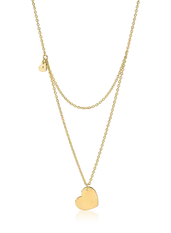 Lant din aur galben cu pandantive inima si un diamant de 0.005ct