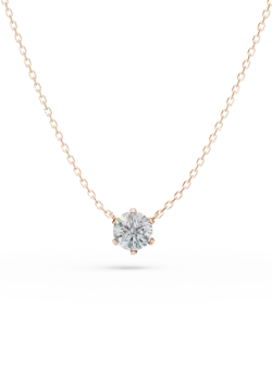 Lant din aur roz cu pandantiv cu un diamant de 0.15ct