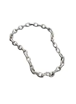 LEONY LEONY CHAIN SMOOTH AND STUDDED ACCESSORIES GREY