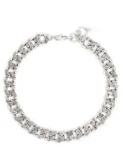 Marc Jacobs MARC JACOBS monogram chain-link necklace LIGHT ANTIQUE SILVER