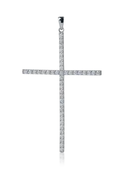 Pandantiv cruce din aur alb