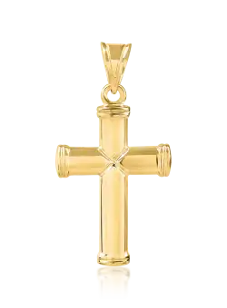 Pandantiv cruce din aur galben pentru barbati