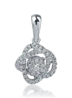 Pandantiv din aur alb cu diamante de 0.265ct