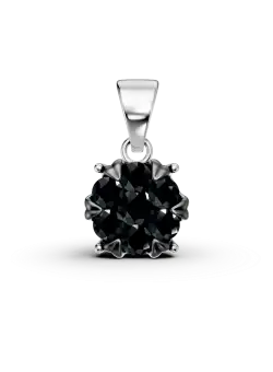 Pandantiv din aur alb cu diamante negre de 0.4ct