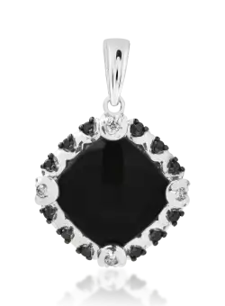 Pandantiv din aur alb de 14K cu pietre pretioase si semipretioase de 5.4ct