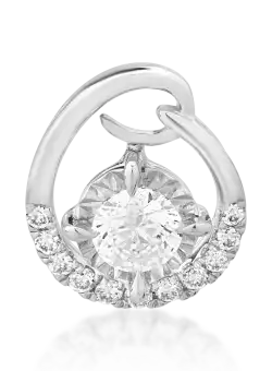 Pandantiv din aur alb de 18K cu diamant de 0.19ct si diamante de 0.06ct