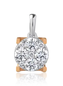 Pandantiv din aur alb de 18K cu diamante de 0.07ct