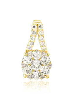 Pandantiv din aur galben de 18K cu diamante de 0.75ct