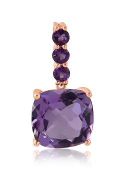 Pandantiv din aur roz cu ametiste de 5.6ct