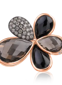 Pandantiv din aur roz de 18K cu pietre pretioase si semipretioase 21.31ct