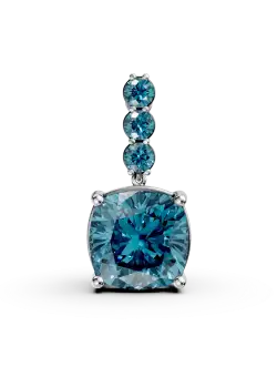 Pandantiv geometric din aur alb cu topaze london blue de 6ct