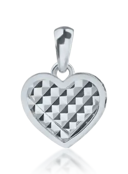 Pandantiv inima din aur alb