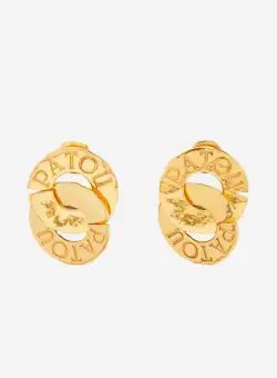 Patou PATOU GOLD-PLATED BRASS DOUBLE COIN EARRINGS ORO