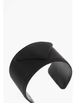 Prada Satin Embossed Logo Cuffed Bracelet Black