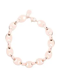 RABANNE Paco Rabanne Woman's Pink Brass Chain Bracelet GREY