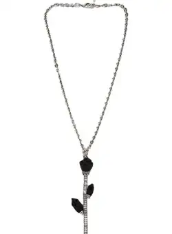 Radà Necklace with rhinestones and roses Black
