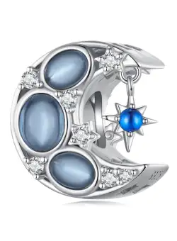 Talisman din argint Blue Crystal Moon