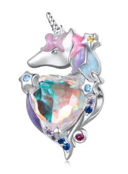Talisman din argint Dreamy Colorful Unicorn