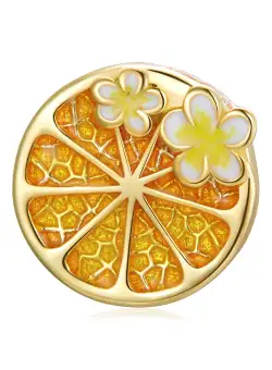 Talisman din argint Golden Citrus Flowers