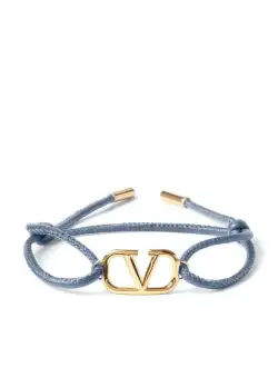 Valentino Garavani VALENTINO GARAVANI VLogo Signature leather bracelet GREY