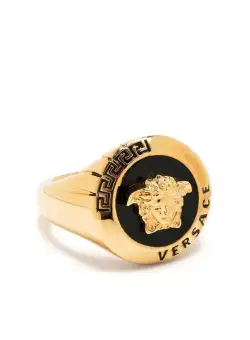 Versace VERSACE Medusa-plaque ring Oro e Nero