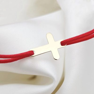 Bratara Cruciulita - Aur Galben 9K - snur reglabil