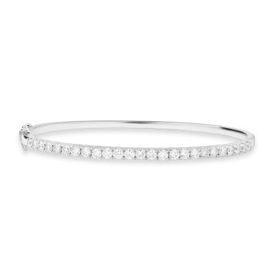Bratara fixa din aur alb cu diamante de 2ct