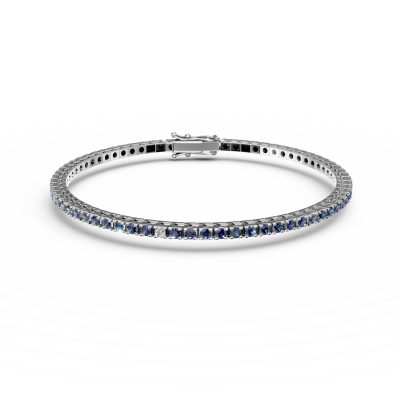 Bratara tennis din aur alb cu safire de 2.5ct si diamante de 0.15ct