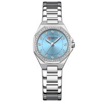 Ceas Damă CURREN Quartz Elegant, Cadran Turcoaz, Carcasă și Brățară Argintie - Design Fashion și Feminin