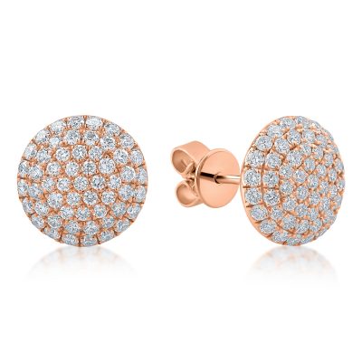 Cercei din aur roz cu diamante de 1.01ct