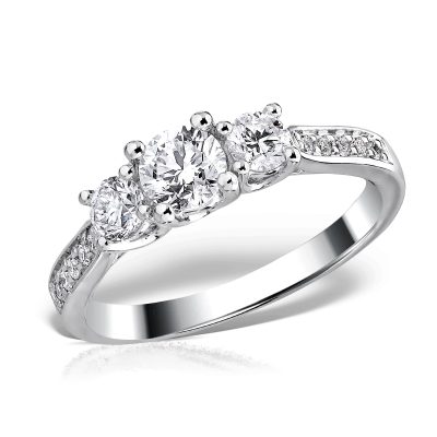 Inel din aur alb cu diamante de 0.98ct