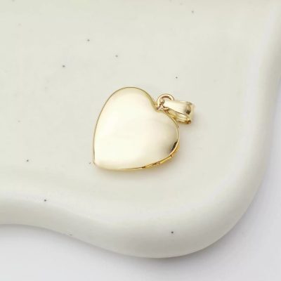 Medalionul Amintirilor - Pandantiv Aur Galben 14K - Model INIMA cu poze in interior si mesaj personalizat