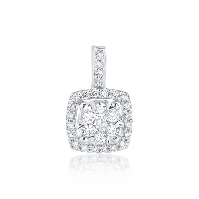 Pandantiv din aur alb cu diamante de 0.235ct