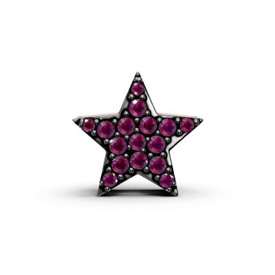 Pandantiv steluta din aur roz cu rubine de 0.1ct
